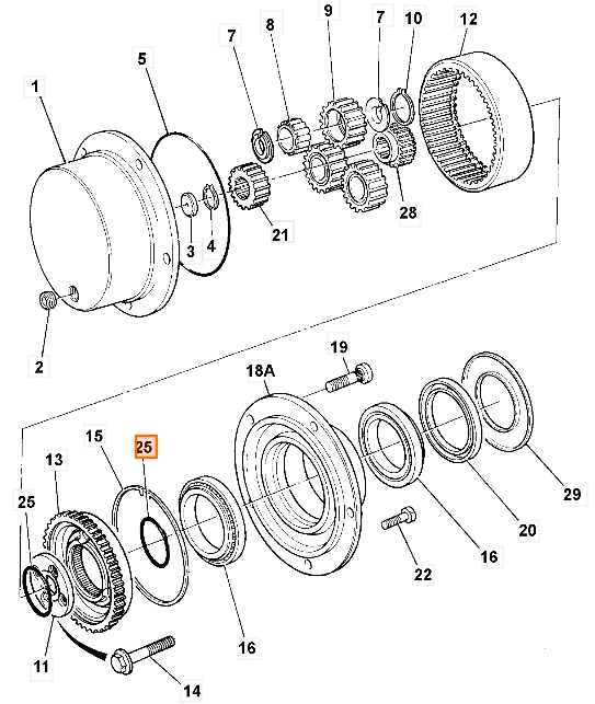 Уплотнительное кольцо ступицы JCB 828/00248