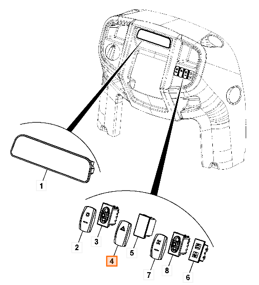 Крышка клавиши JCB 701/E8821, 701-E8821, 701E8821