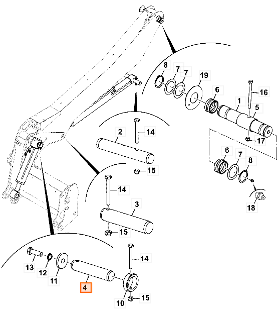 Палец JCB 335/D2757, 335-D2757, 335D2757