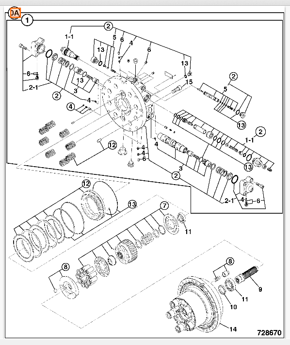 Мотор редуктора хода JCB 05/903899