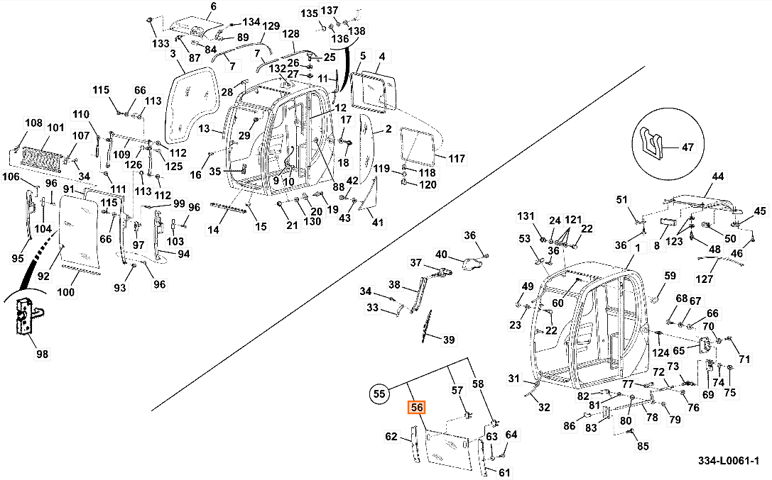 Стекло лобовое JCB JHN0141 