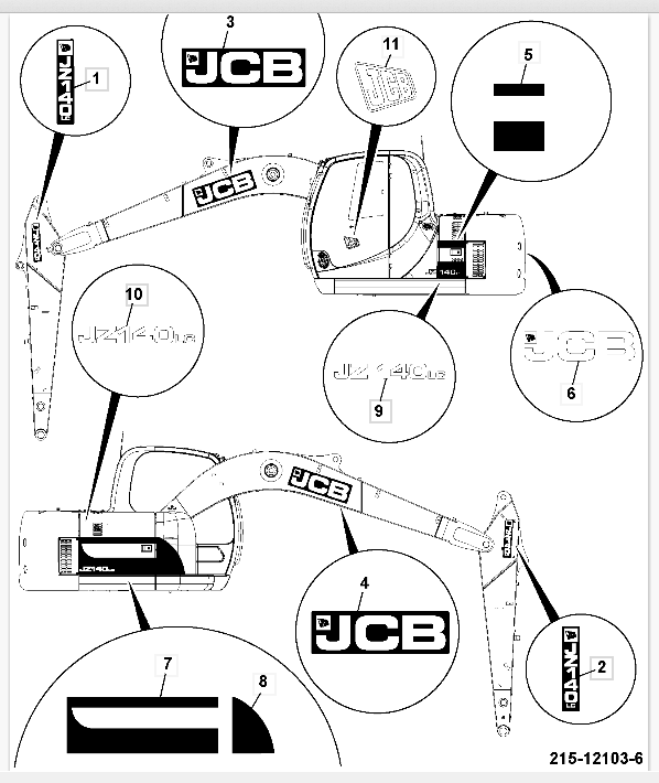 Наклейка JCB 332G3451