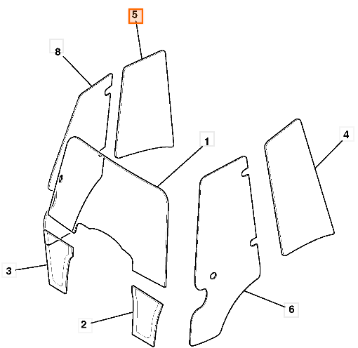 Форточка правая JCB 827/80249