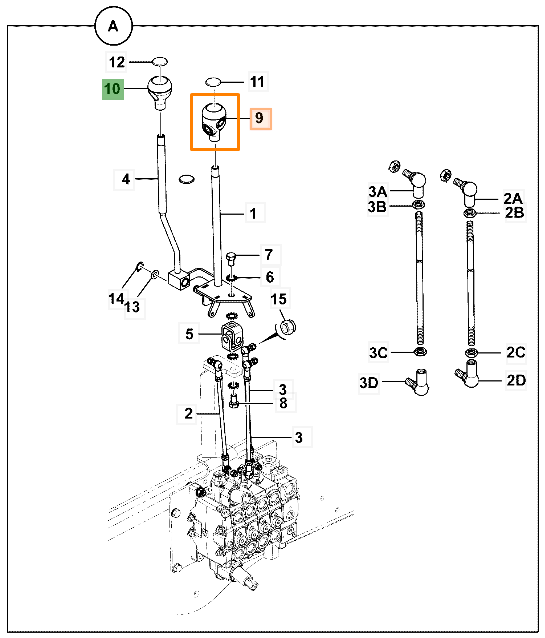 Ручка рычага управления JCB 128/H1547