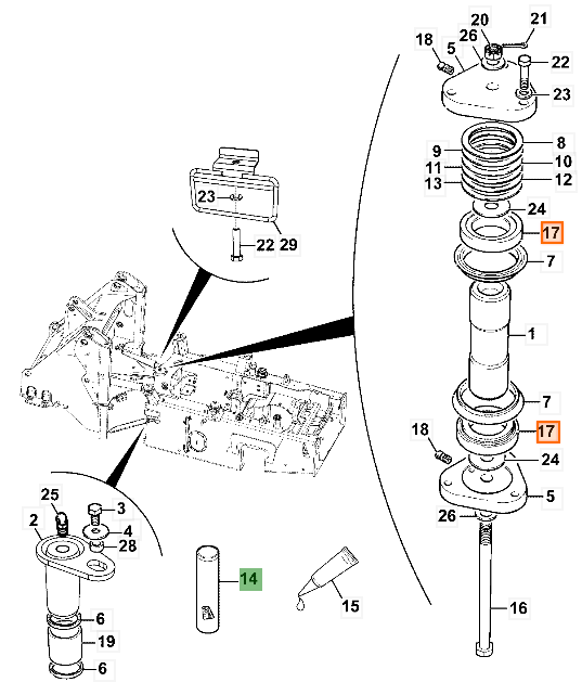 Подшипник поворота рамы JCB 907/03800, 907-03800, 90703800