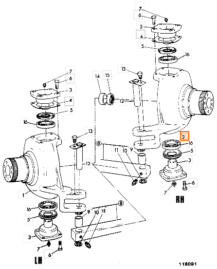 Поворотный кулак JCB 453/21201, 453-21201, 45321201