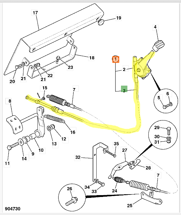 Трос газа JCB 910/60284, 910-60284, 91060284