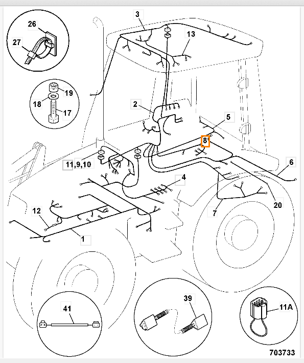 Жгут проводки JCB 721/12300, 721/12301, 721-12300, 721-12301, 72112300, 72112301