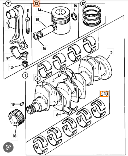 Вкладыши коренные AB 2-й ремонт  +0.5 JCB 02192004