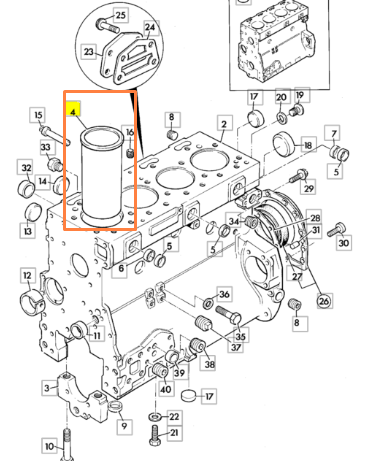 Гильза двигателя JCB 02/200002