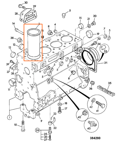 Гильза двигателя JCB 02/201141