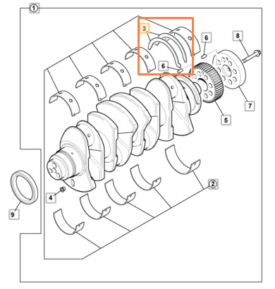 Полукольца коленвала JCB 320/09208