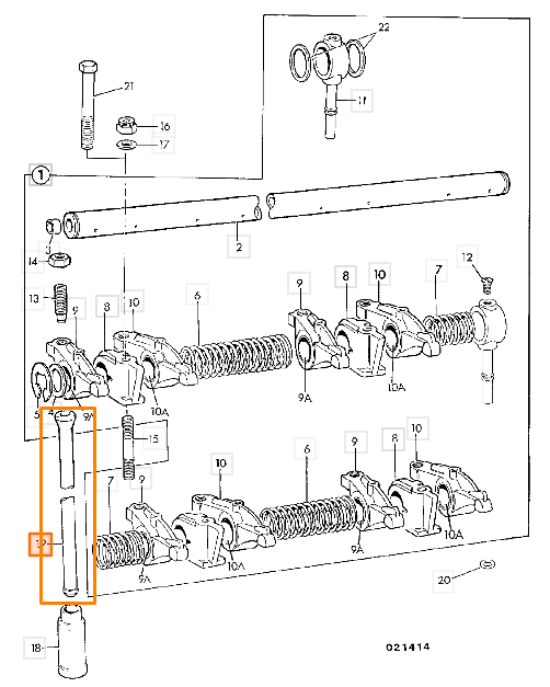 Штанга толкателя клапана JCB 02/100043