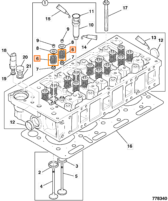 Пружина клапана JCB 320/03674