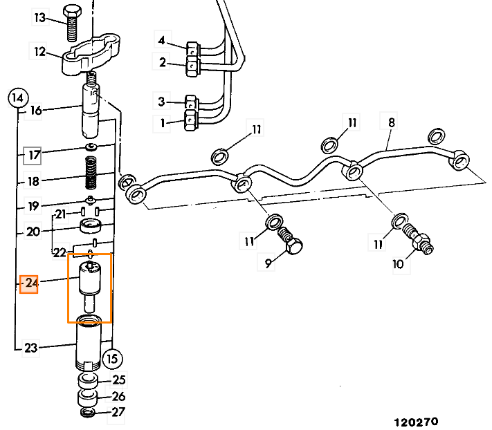 Распылитель форсунки JCB 17/106201 