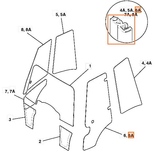 Уплотнительная резина двери JCB 331/23358