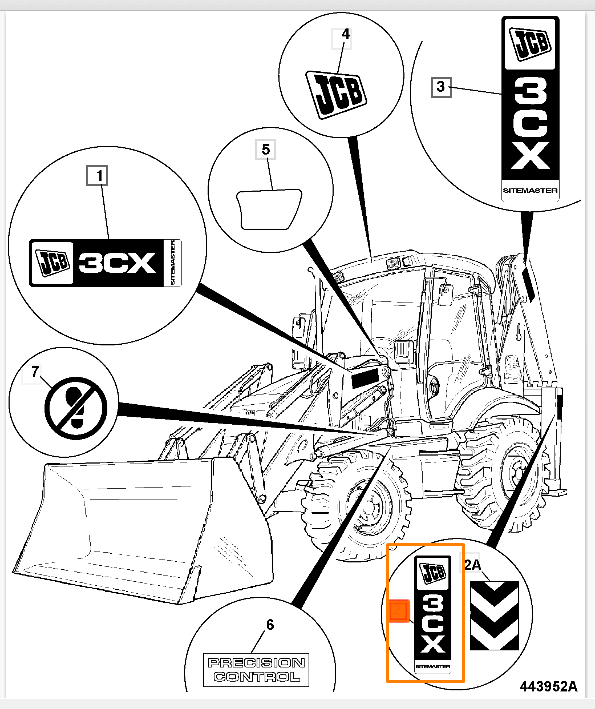 Эмблема аутригера 4CX JCB 817/17900