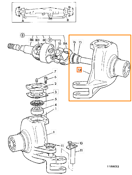 Поворотный кулак JCB 448/13301