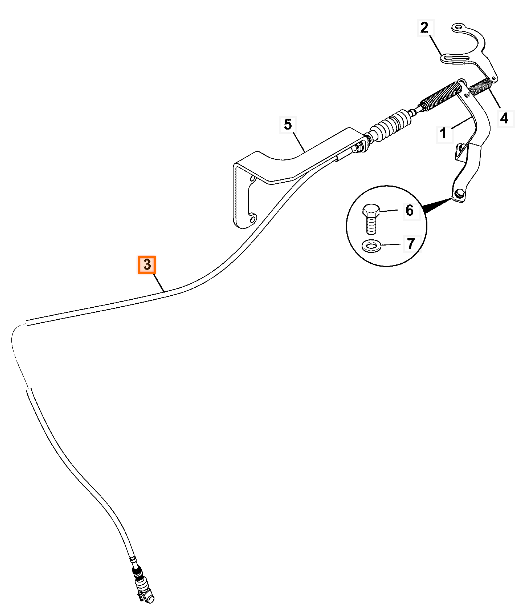 Трос газа JCB 333/R6872