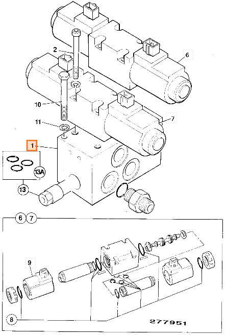 Адаптер соединительный соленоидов JCB 123/03586