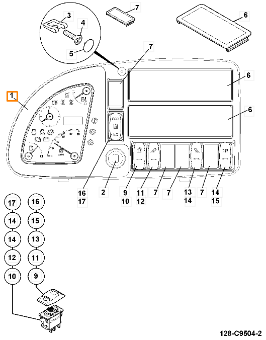 Панель приборов JCB 728/H2481