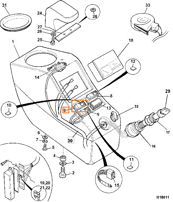 Кнопка JCB 701/10200