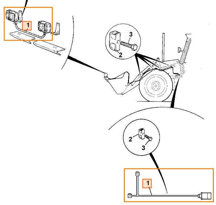 Проводка жгут между передними фарами JCB 721/11046