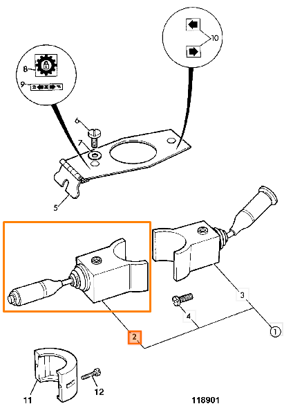 Под рулевой переключатель реверс (1,2,3,4) JCB 701/52701