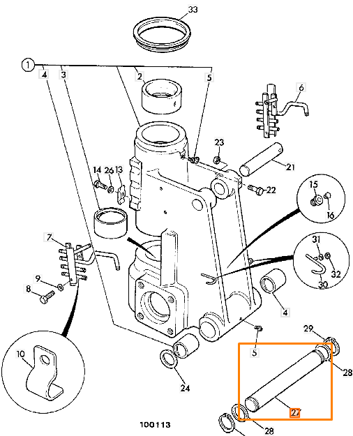 Палец стрелы основания JCB 811/70004