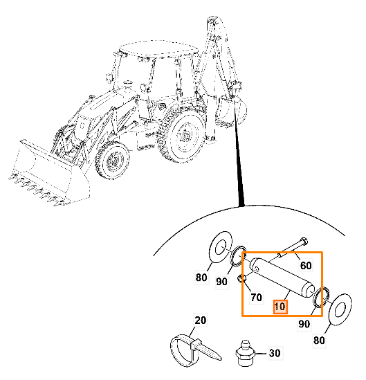 Палец ковша экскаватора JCB 1019/2062