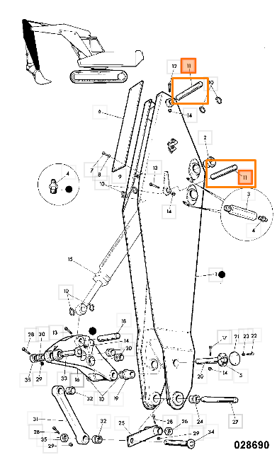 Палец JCB 811/80025