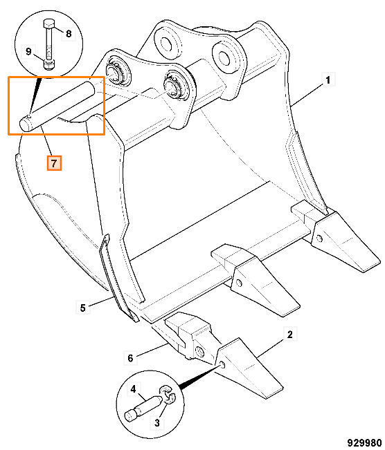 Палец ковша JCB 811/50575