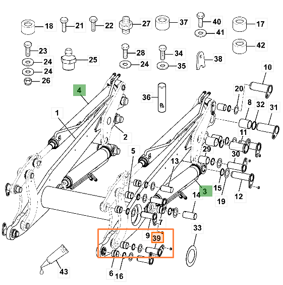 Палец JCB 332/W0244