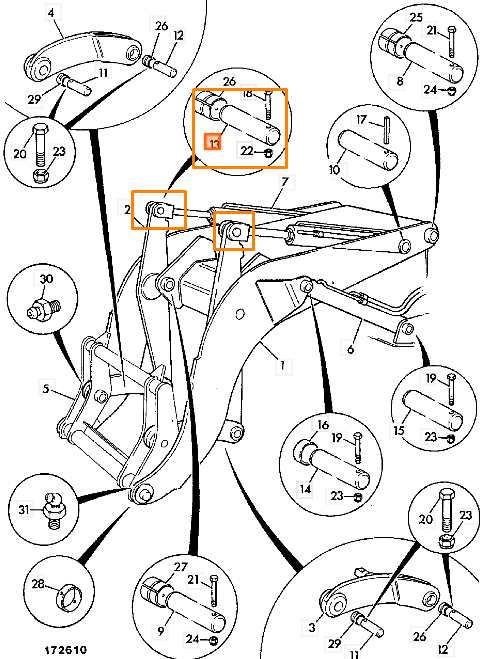 Палец передней стрелы JCB 811/50283