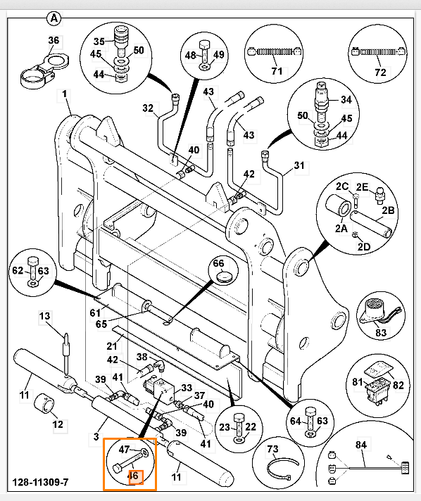 Болт M6x50 JCB 1315/3212Z