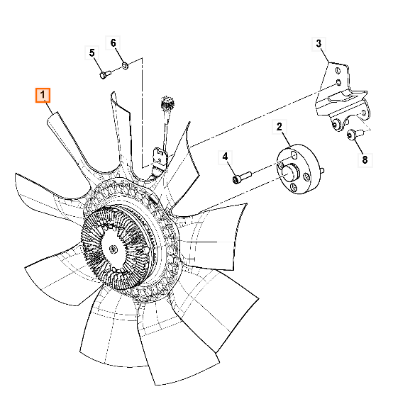Крыльчатка вентилятор JCB 334/J6888