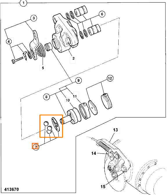 Ремкомплект стояночного тормоза JCB 478/00844