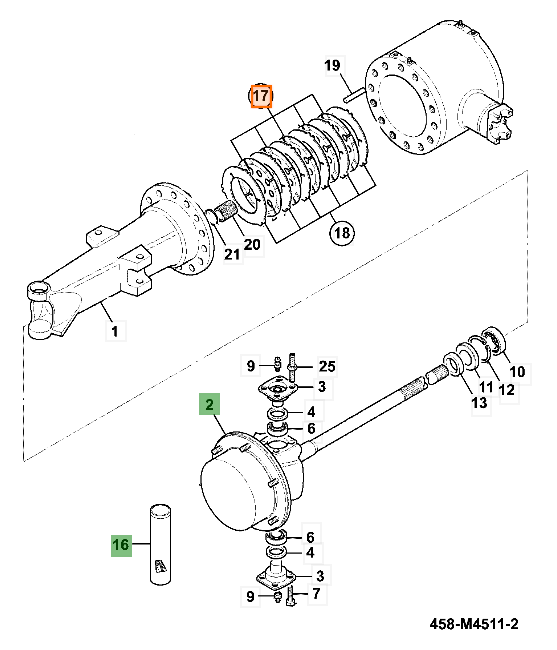 Диск тормозной фрикционный JCB 458/20357