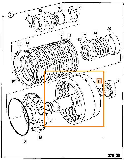 Корпус муфты сцепления 4WD JCB 459/50483