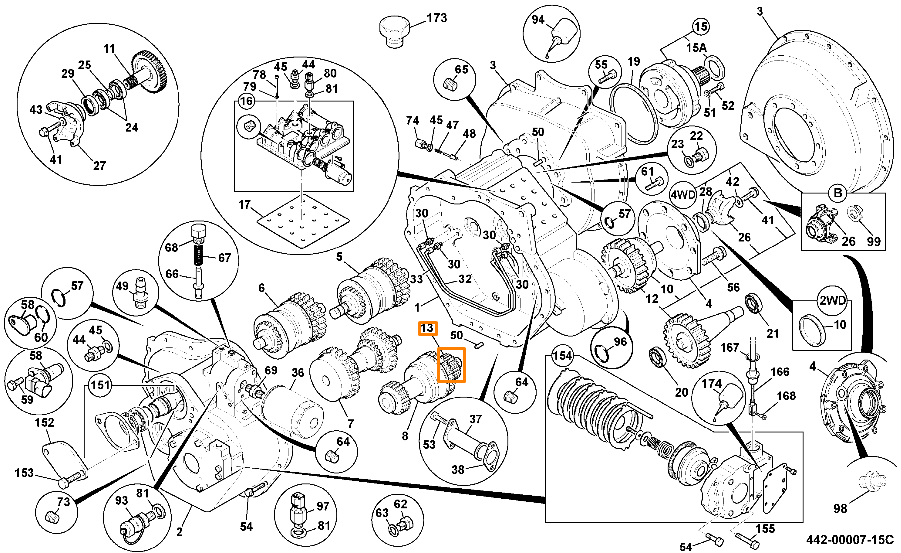 Шестерня муфты КПП JCB 459/M4132