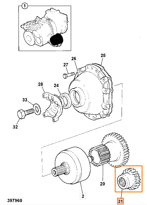 Шестерня муфты КПП JCB 459/50480