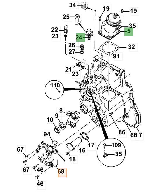 Стояночный тормоз КПП в сборе JCB 459/M3056