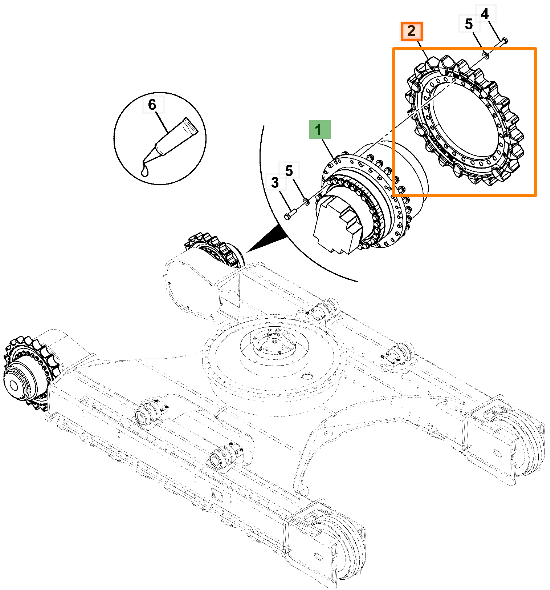 Шестерня-звёздочка приводная JCB 333/J1370