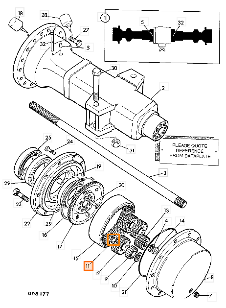 Стопорное кольцо бортовой крышки JCB 2203/0054