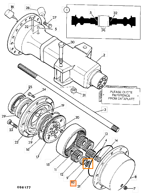 Стопорное кольцо подшипника шестерни JCB 821/00209