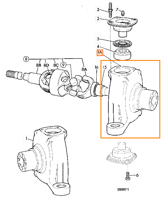 Поворотный кулак JCB 453/23303 