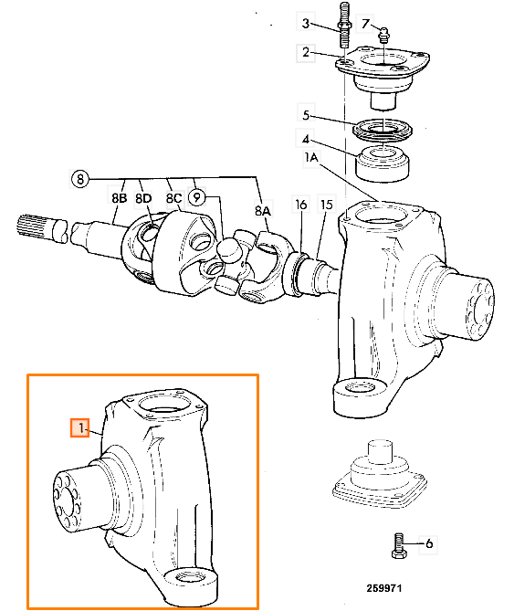 Поворотный кулак JCB 453/23103