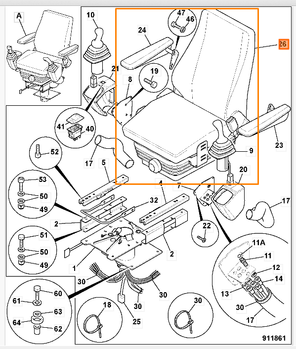 Cиденье машиниста JCB 40/910927