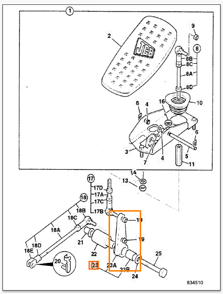 Тяга педали JCB 128/15095