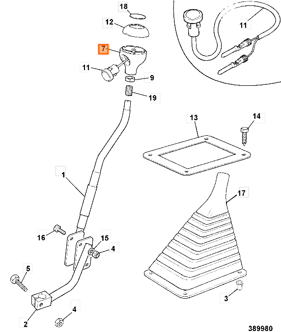 Ручка рычага КПП JCB 160/01116